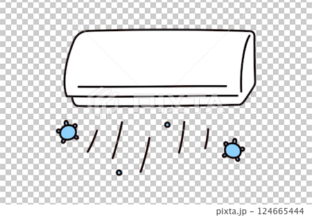 カビとエアコンのイラスト カビとエアコンのイラスト 124665444