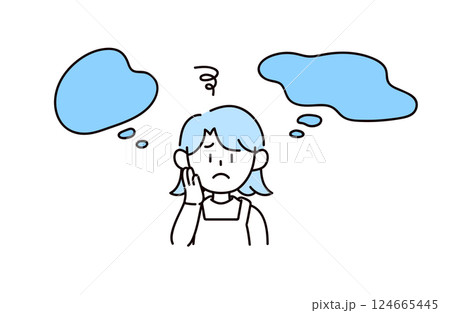 悩む主婦のイラスト 124665445