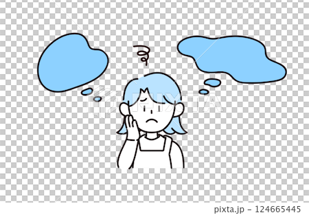 悩む主婦のイラスト 124665445