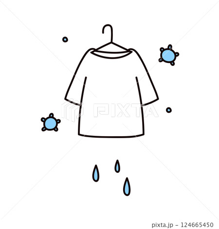 カビと洗濯物のイラスト 124665450