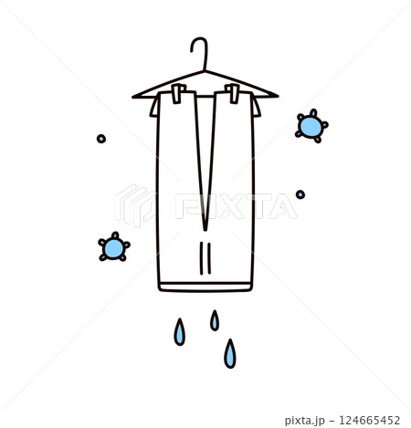 カビと洗濯物のイラスト 124665452