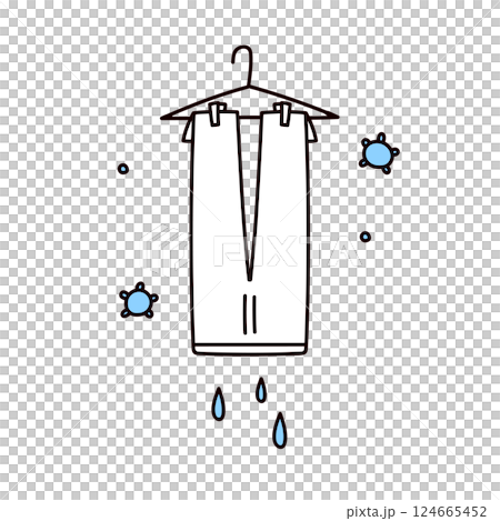 カビと洗濯物のイラスト 124665452
