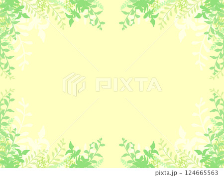 シンプルな植物のフレーム型イラスト背景 シンプルな植物のフレーム型イラスト背景 124665563