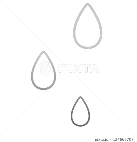 グレーのグラデーションの水滴イラスト 124665707
