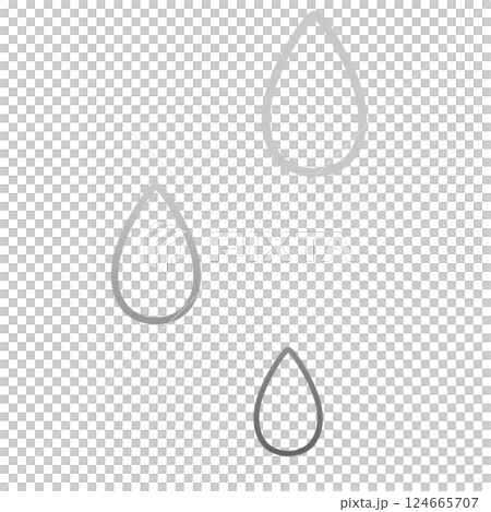グレーのグラデーションの水滴イラスト 124665707