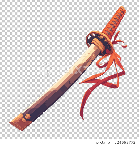 古めかしい刀のイラスト 124665772