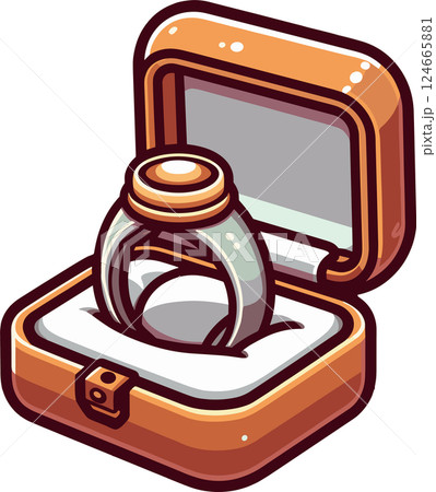 指輪とケースのイラスト 124665881