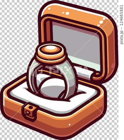 指輪とケースのイラスト 124665881