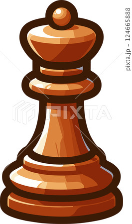 シンプルなチェスのビショップのイラスト 124665888