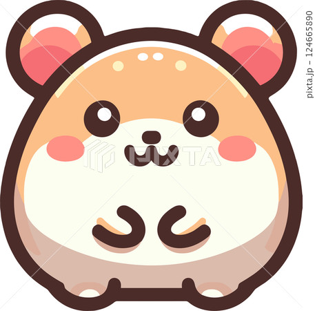 かわいいハムスターのイラスト 124665890