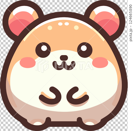 かわいいハムスターのイラスト 124665890