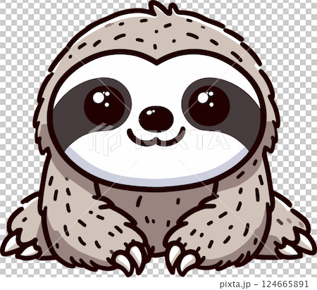 可愛的樹懶插圖 可愛的樹懶插圖 124665891