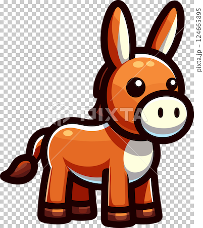 かわいいロバのイラスト 124665895