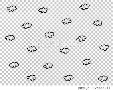 塗鴉風格可愛的雲背景插圖 塗鴉風格可愛的雲背景插圖 124665911