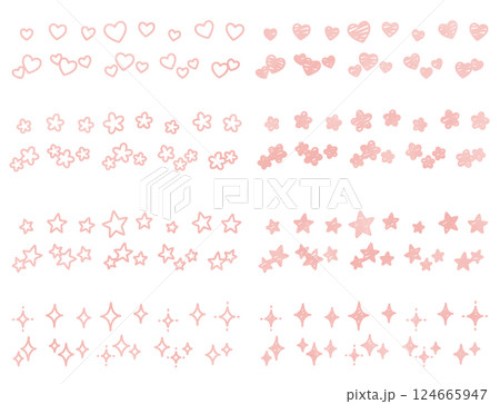 水彩風かわいい手描きアイコン素材 124665947