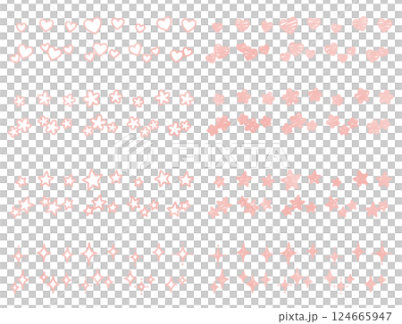 水彩風かわいい手描きアイコン素材 124665947