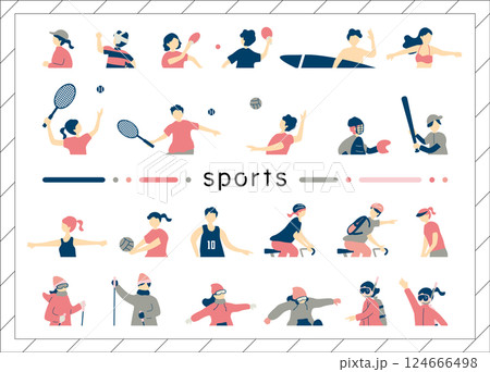 スポーツシーン人物素材集 スポーツシーン人物素材集 124666498
