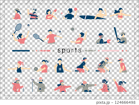 スポーツシーン人物素材集 スポーツシーン人物素材集 124666498