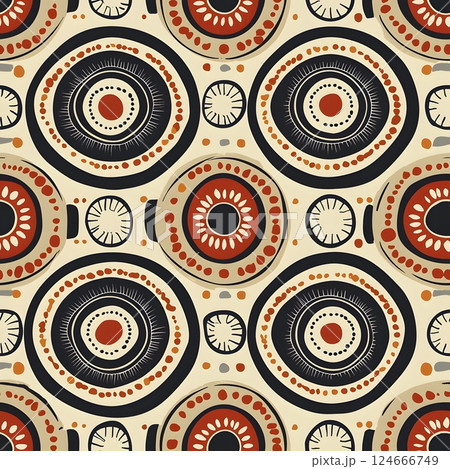 abstract geometric pattern with circles and dots 124666749