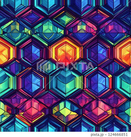 colorful hexagon pattern abstract art 124666851