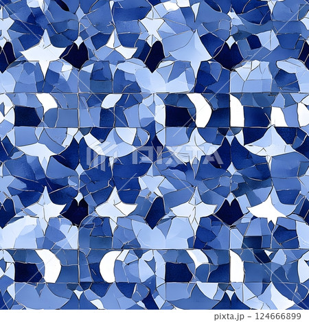 abstract blue mosaic pattern 124666899
