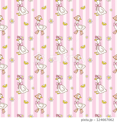 Cute Spring Cottagecore Goose Seamless Pattern Cartoon Coquette Hand Drawn Playful Girly Wallpaper Cute Spring Cottagecore Goose Seamless Pattern Cartoon Coquette Hand Drawn Playful Girly Wallpaper 124667062