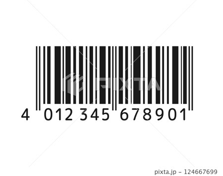 数字付き、商品バーコードのイラスト 124667699