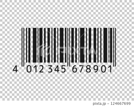数字付き、商品バーコードのイラスト 124667699