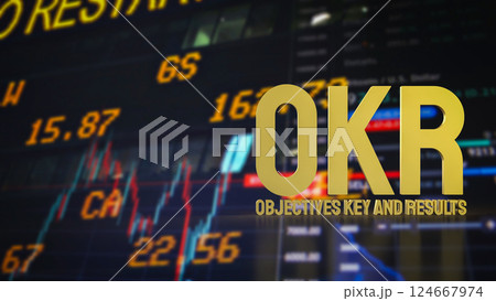 The OKR or  Objective and Key Results for Business concept 3d Rendering. 124667974