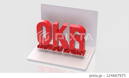 The OKR or  Objective and Key Results for Business concept 3d Rendering. 124667975