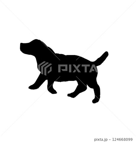 可愛い犬のシルエット・背景透過PNG 124668099