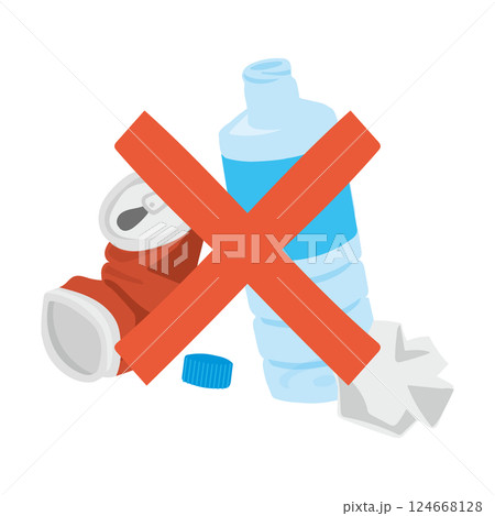 手描きのポイ捨て禁止のイメージイラスト 124668128