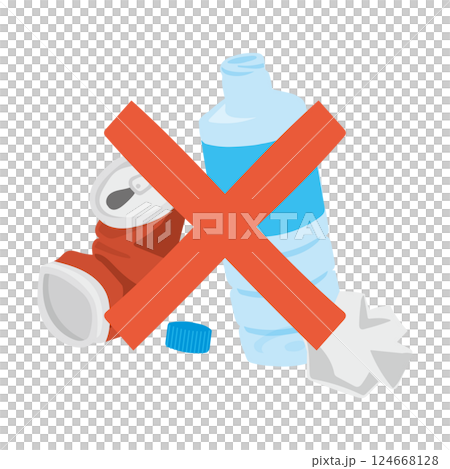 Hand-drawn illustration of no littering 124668128