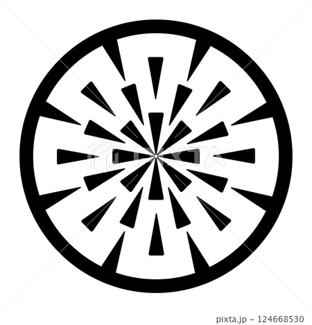 黒色円形の幾何学模様のイラスト 黒色円形の幾何学模様のイラスト 124668530