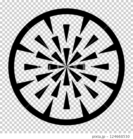 黒色円形の幾何学模様のイラスト 黒色円形の幾何学模様のイラスト 124668530