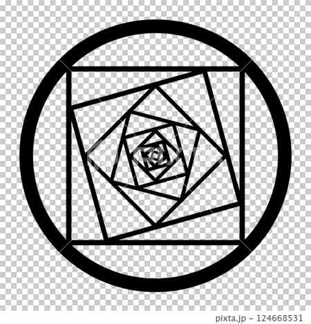 黑色圓形幾何圖案插畫 黑色圓形幾何圖案插畫 124668531