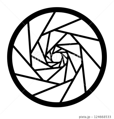黒色円形の幾何学模様のイラスト 124668533