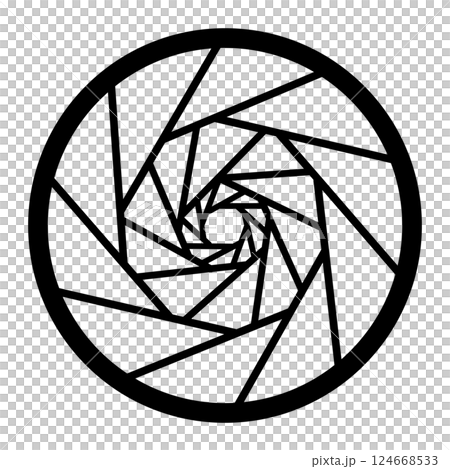 黒色円形の幾何学模様のイラスト 124668533