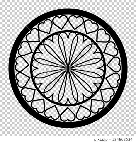 黑色圓形幾何圖案插畫 124668534