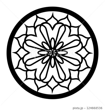 黒色円形の幾何学模様のイラスト 黒色円形の幾何学模様のイラスト 124668536