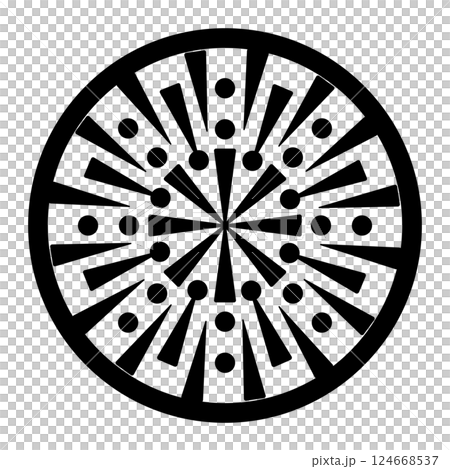 黑色圓形幾何圖案插畫 黑色圓形幾何圖案插畫 124668537