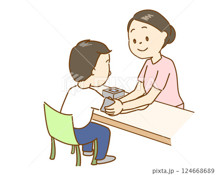 血圧測定をする看護師 124668689
