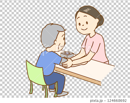 血圧測定をする看護師 血圧測定をする看護師 124668692