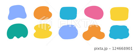 Organic shape round form set. Liquid organic blob curve background abstract shape frame. Doodle abstract liquid blob, wavy different form. Soft round oval pattern background. Vector Organic shape round form set. Liquid organic blob curve background abstract shape frame. Doodle abstract liquid blob, wavy different form. Soft round oval pattern background. Vector 124668901