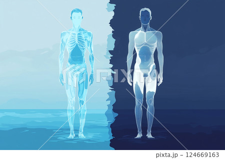 体の水分バランス(脱水・適切な水分補給) 体の水分バランス(脱水・適切な水分補給) 124669163