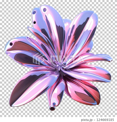 3D abstract chrome metal flower in a surreal artistic style isolated on a transparent background ideal for futuristic designs digital artwork and creative projects available in high-quality PNG 3D abstract chrome metal flower in a surreal artistic style isolated on a transparent background ideal for futuristic designs digital artwork and creative projects available in high-quality PNG 124669185