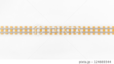 敷かれたレール　線路イメージ 124669344