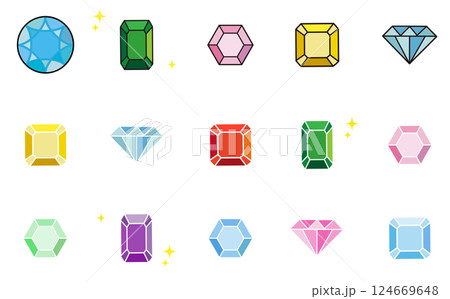 シンプルなジュエリーのイラストセット 124669648