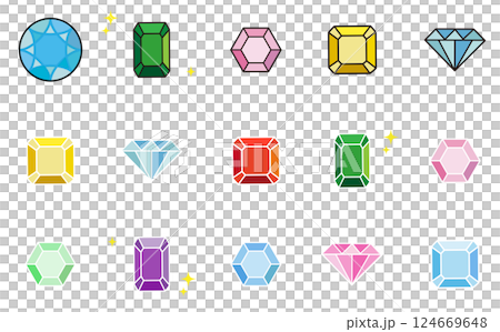 シンプルなジュエリーのイラストセット 124669648