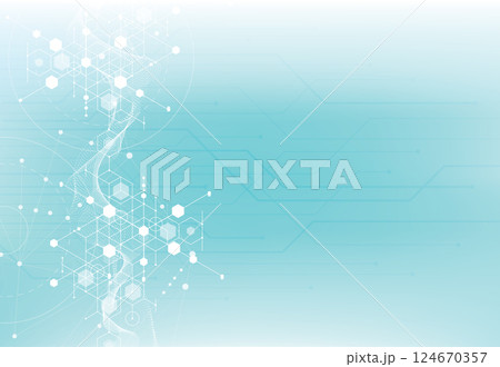 Science template design. Medical concept with Wallpaper or banner a DNA molecules. Science template design. Medical concept with Wallpaper or banner a DNA molecules. 124670357
